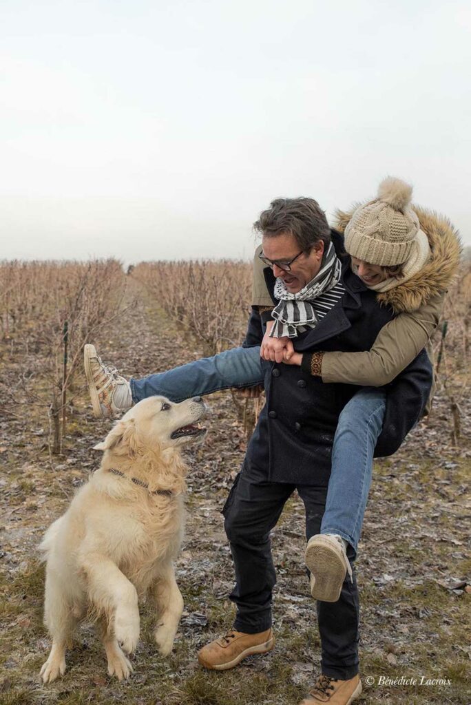 clisson vignes couple et chien