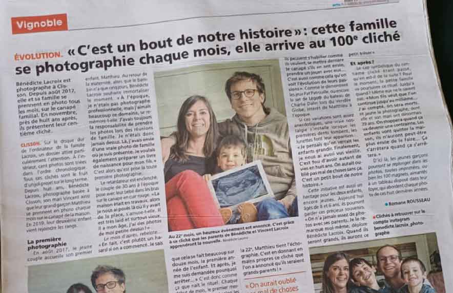 Interview | L’Hebdo de Sèvre et Maine : « 1 photo de famille par mois depuis 100 mois »